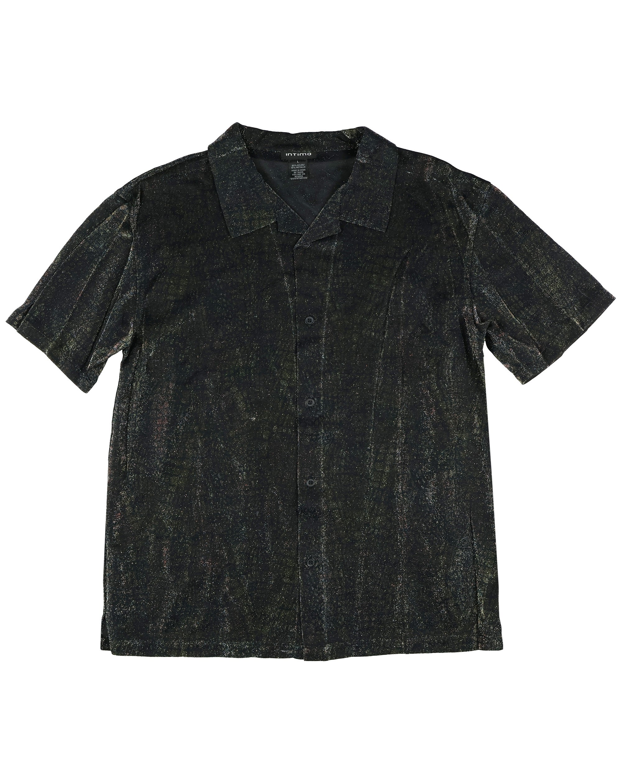 Mens' Animal Print Sparkle Button Up Sleep Shirt