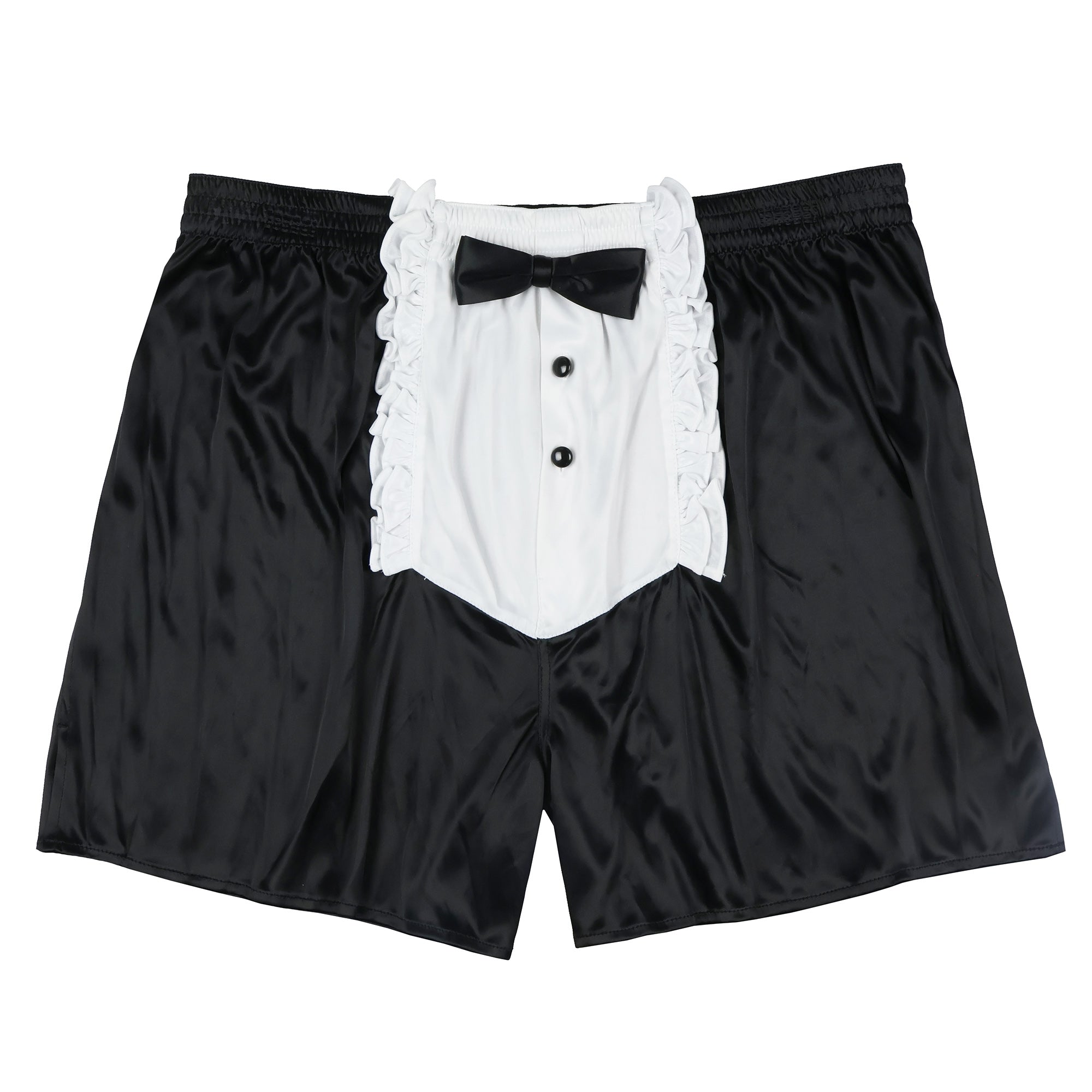 Men's Black Tuxedo Cosplay Stretch Boxer Shorts Underwear (Large)