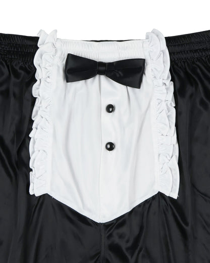 Men's Black Tuxedo Cosplay Stretch Boxer Shorts Underwear (Large)