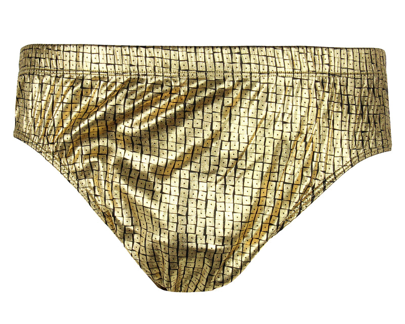 Intimo Mens Gold Squares Print Bikini Brief Underwear