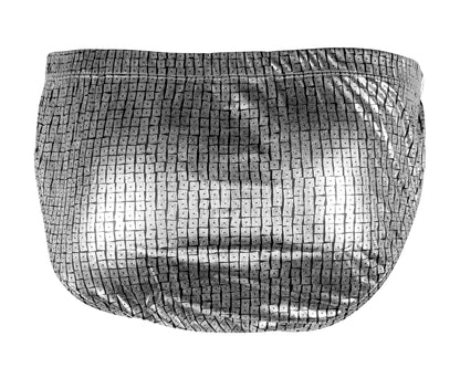Intimo Mens Silver Squares Geometric Print Bikini Brief Underwear