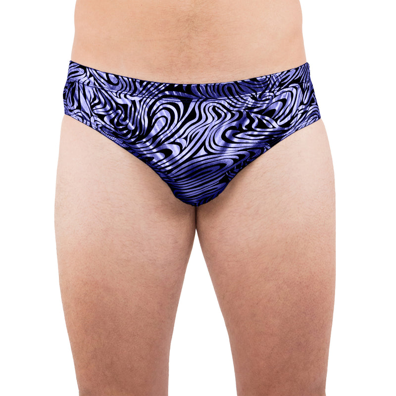 Intimo Mens Royal Blue Swirls Print Bikini Brief Underwear