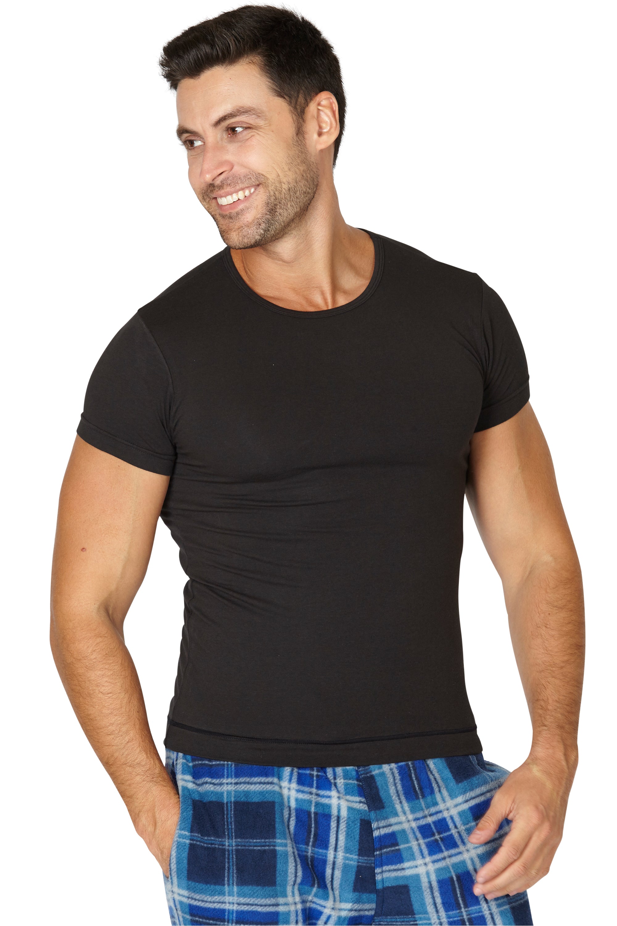 INTIMO Mens Short Sleeve Crew Neck Top