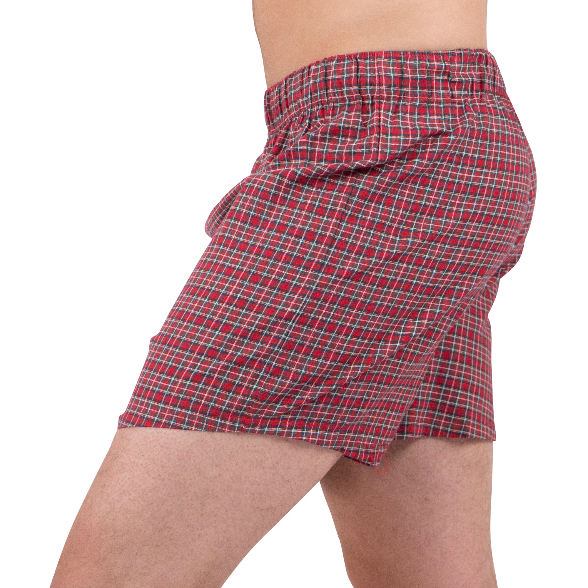 intimo Men's Plaid Boxer Underwear Short
