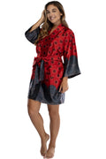 Intimo Womens Woven Polyester Soft Comfy Robe Red