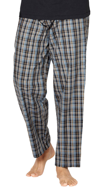 Intimo Mens Plaid Woven Pajama Sleep Pants, Small