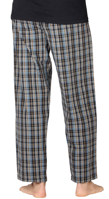 Intimo Mens Plaid Woven Pajama Sleep Pants, Small