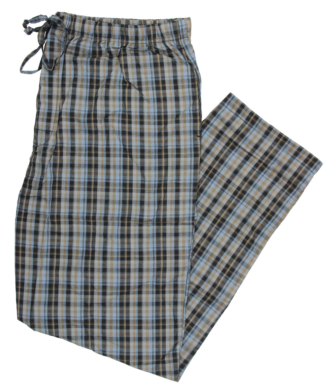 Intimo Mens Plaid Woven Pajama Sleep Pants, Small
