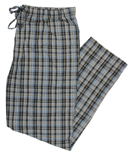 Intimo Mens Plaid Woven Pajama Sleep Pants, Small