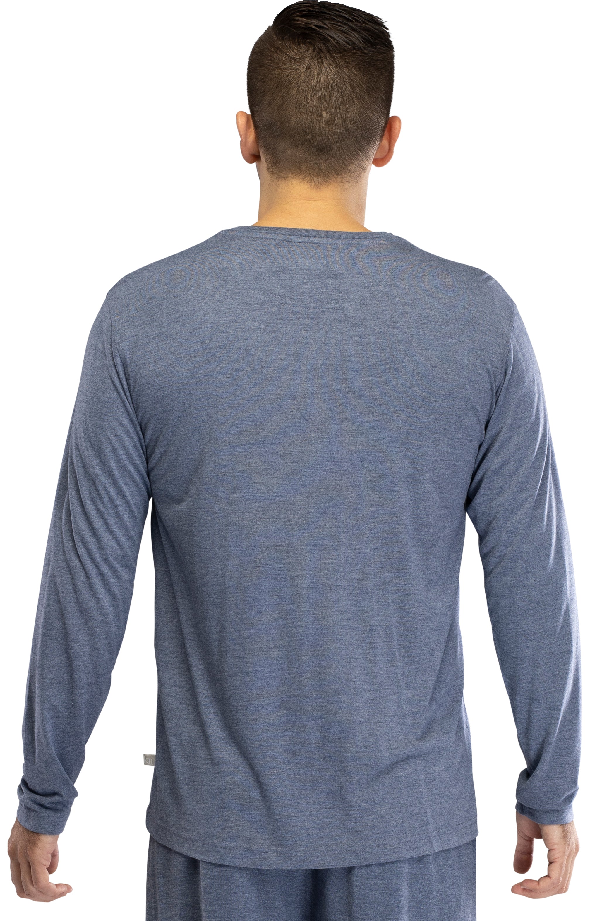 INTIMO Men's Knit Long Sleeve V-Neck Pajama Lounge Shirt