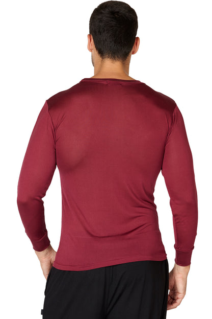 INTIMO Men's Classic Silk Long-Sleeve Pajama T-Shirt Loungewear Sleepwear