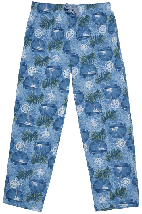Caribbean Joe Mens' Sailboat Print Pajama Pants