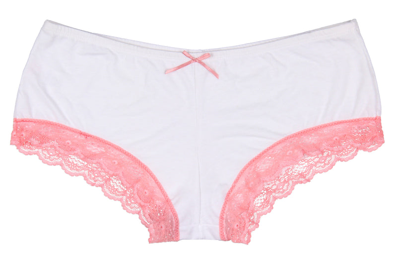 Intimo Women's Boyshort Underwear 2 Tone Lace Trim