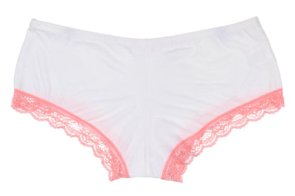 Intimo Women's Boyshort Underwear 2 Tone Lace Trim