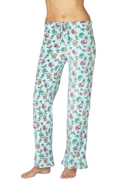 Intimo Womens Printed Microfleece Pajama Pant