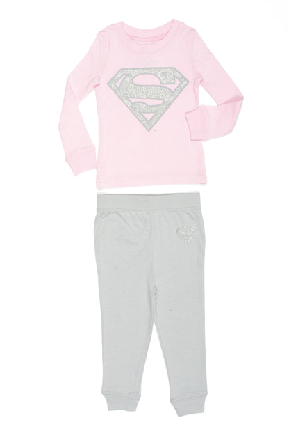 DC Comics Supergirl Toddler Girl's Tutu Superhero Long-Sleeve Pajamas