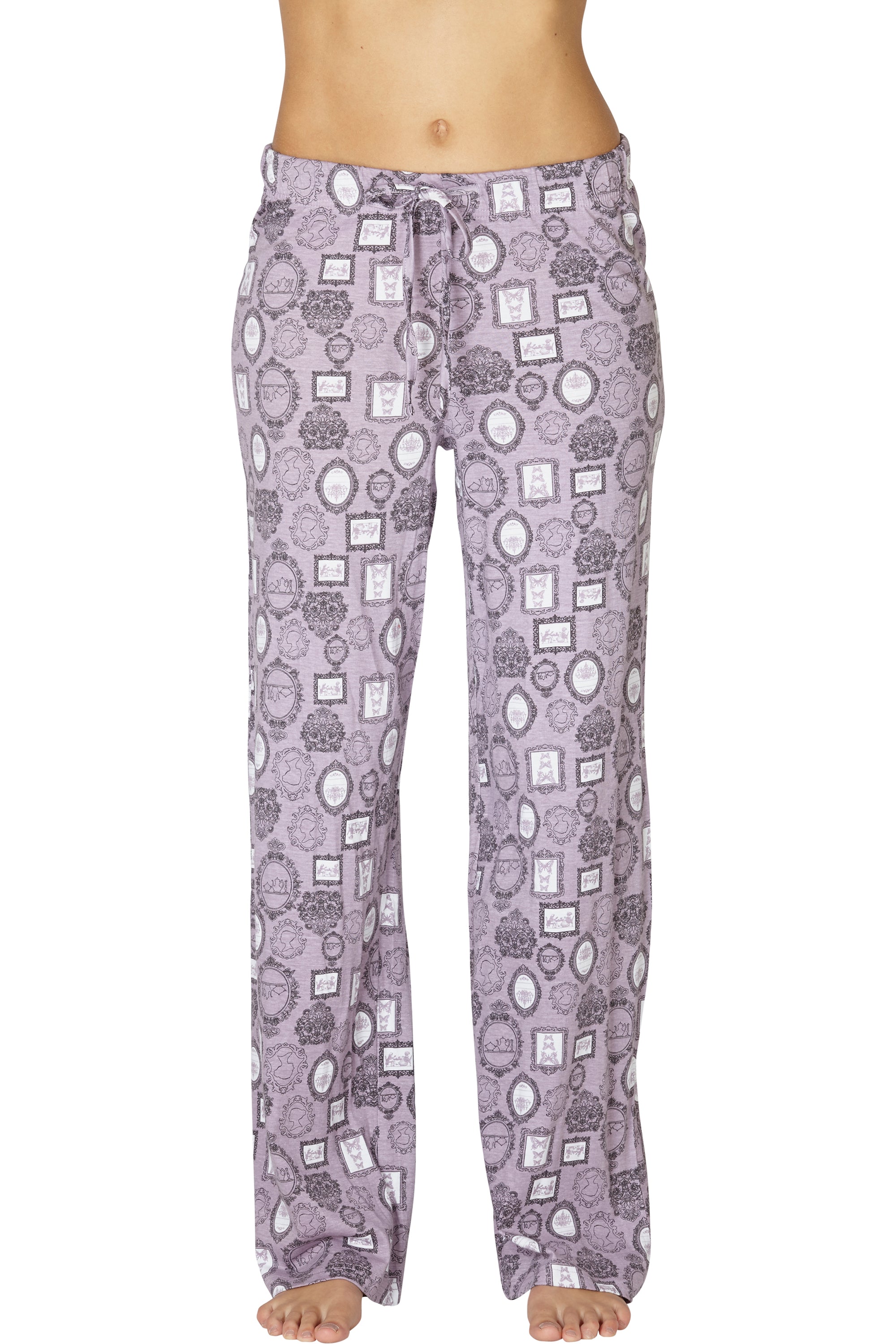 INTIMO Women's Frames AOP Graphic Print Cotton Pajama Pant Lounge Sleep