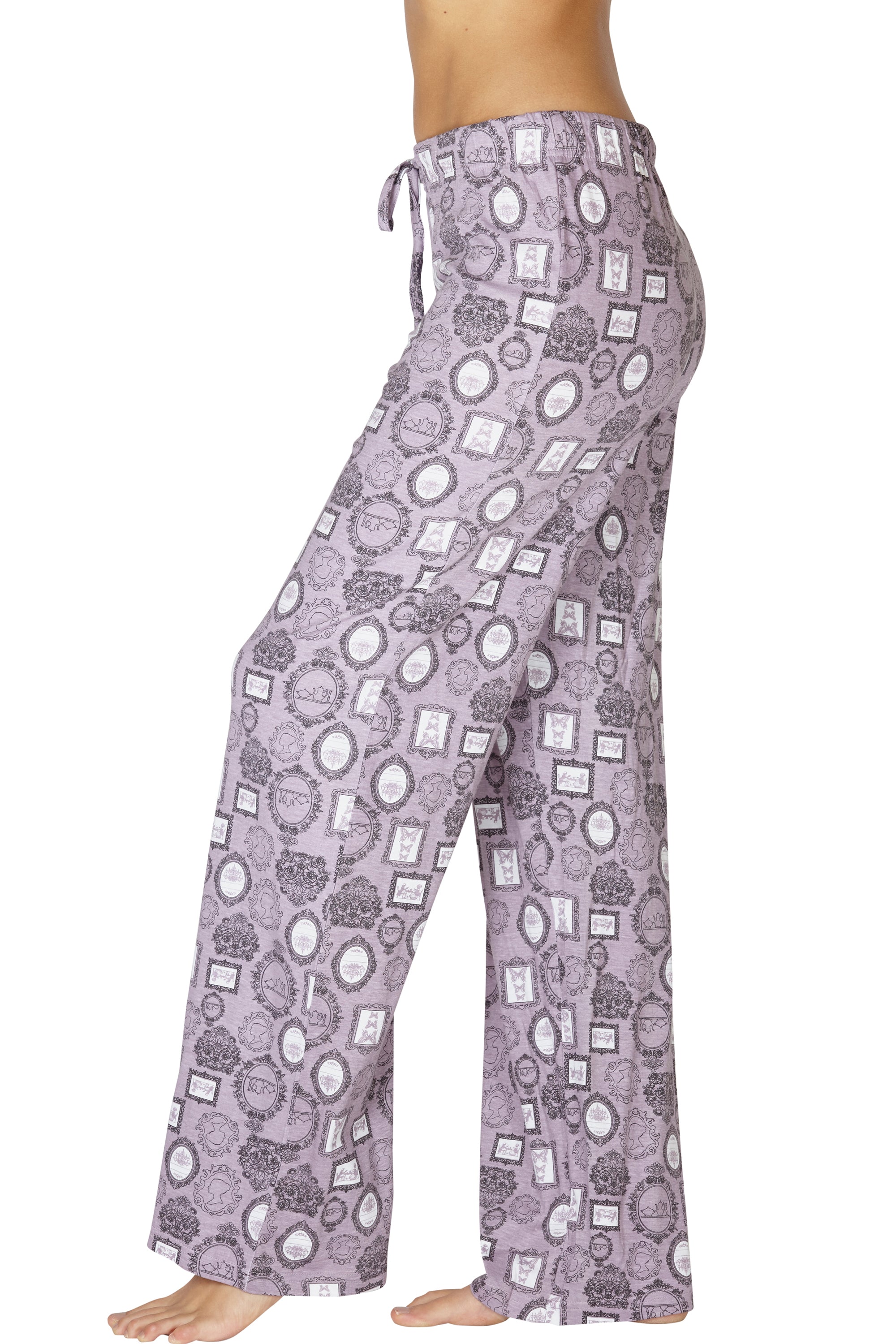 INTIMO Women's Frames AOP Graphic Print Cotton Pajama Pant Lounge Sleep