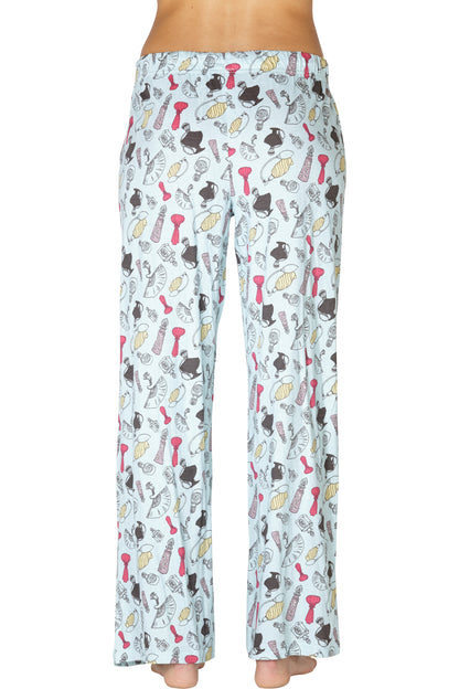 Intimo Womens Allover Graphic Logo Pajama Pants