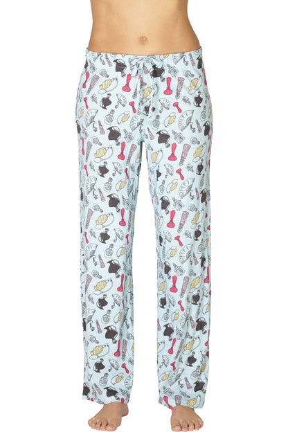 Intimo Womens Multi Dot Pajama Pants, Perfume/Fans, Small