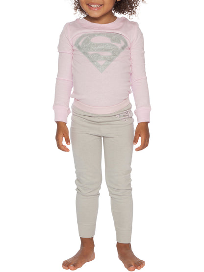 DC Comics Supergirl 2 Piece Tight Fit Cotton Pajama Set (5T)