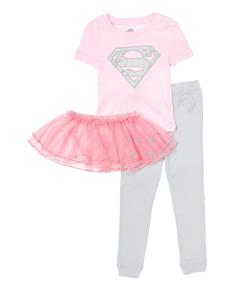 DC Comics Girls Supergirl Super Shiny Ballet Tutu Cotton Pajama Set