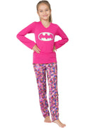 DC Comics Girls Little Batgirl Long Sleeve Yoga Pajama Set