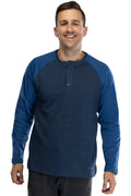 Intimo Men's Cotton Rayon Soft Fleece Henley Long Sleeve Shirt