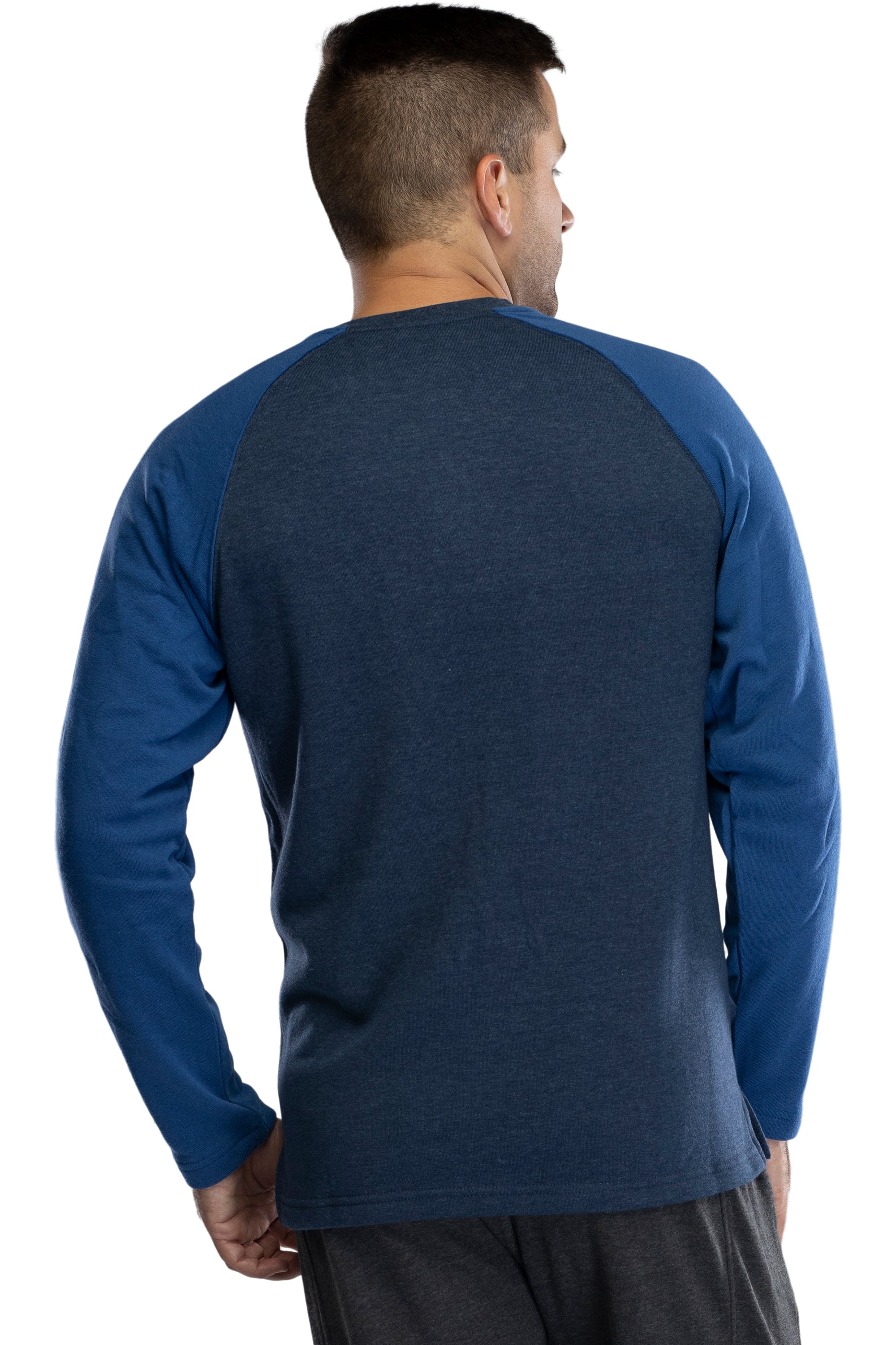 Intimo Men's Cotton Rayon Soft Fleece Henley Long Sleeve Shirt