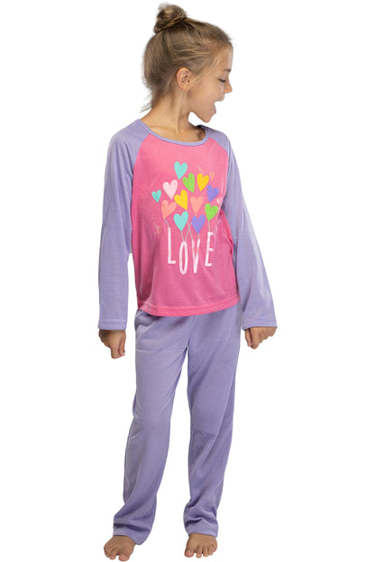 INTIMO Girls Chloe & Olivia Love Pajama Set