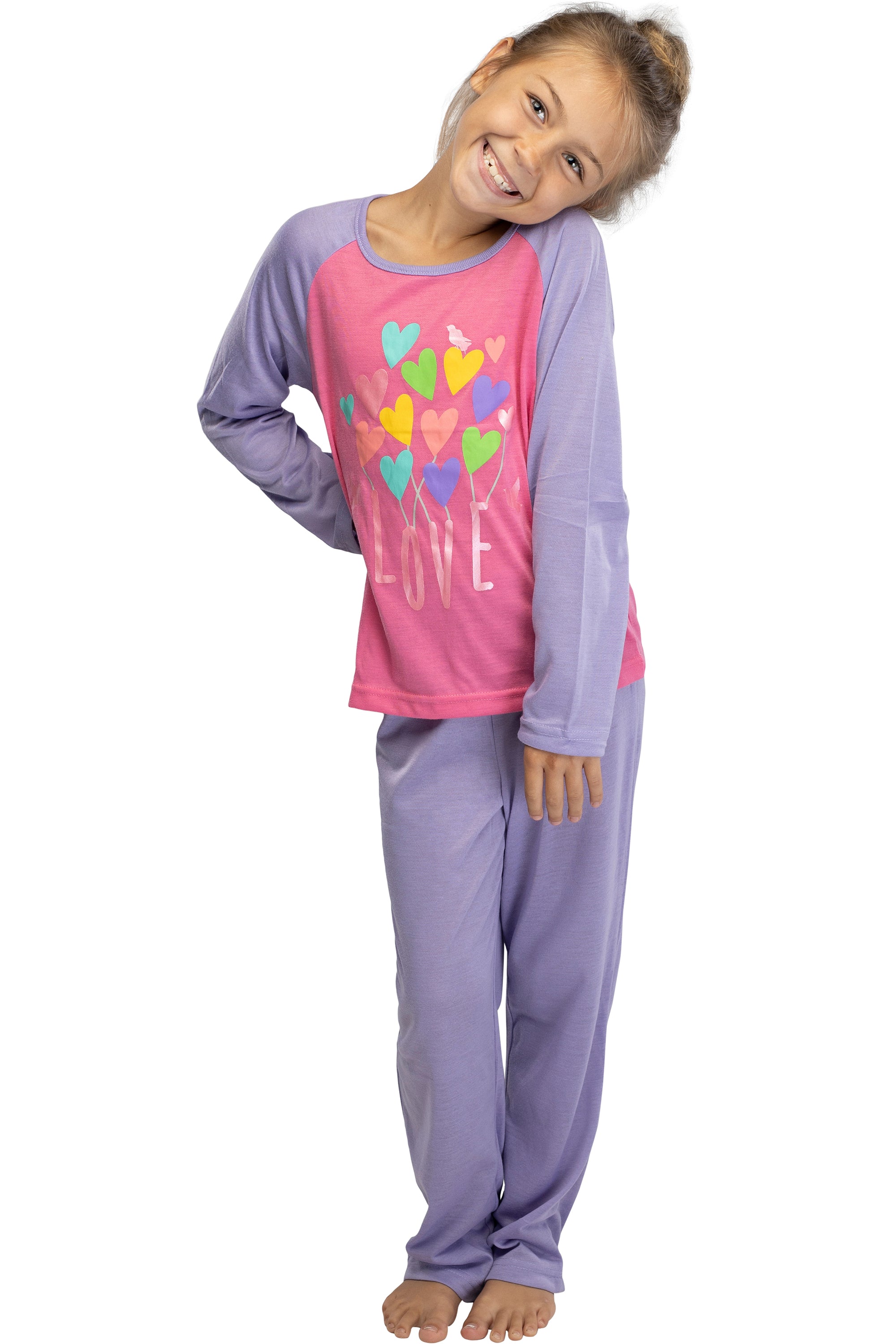 INTIMO Girls Chloe & Olivia Love Pajama Set