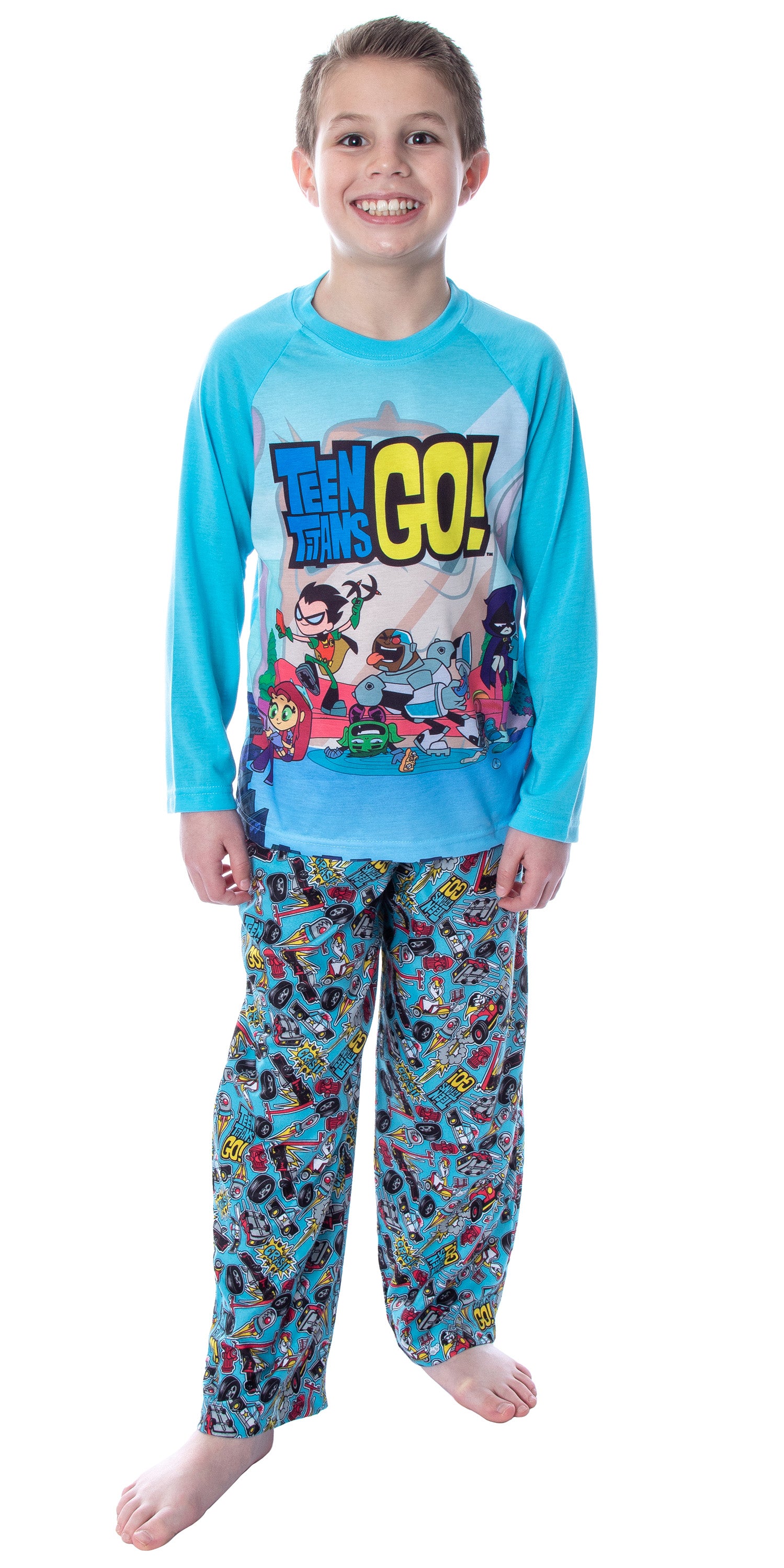 DC Comics Boy's Teen Titans Go! Chill 2-Piece Raglan And Pants Pajamas Set 6/7