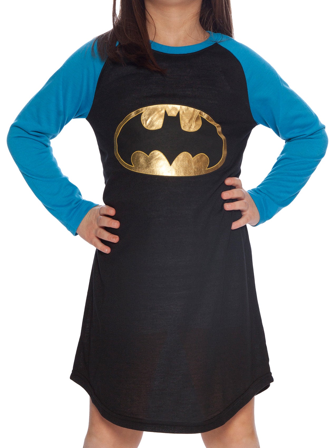 DC Comics Girl's Batman Batgirl Gold Foil Pajama Nightgown Sleepwear