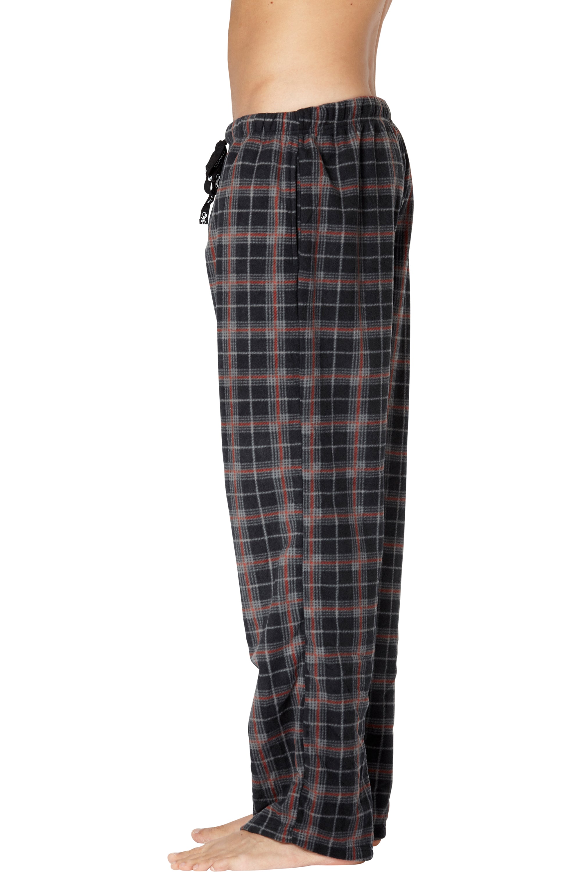 Intimo Mens Microfleece Plaid Lounge Pant