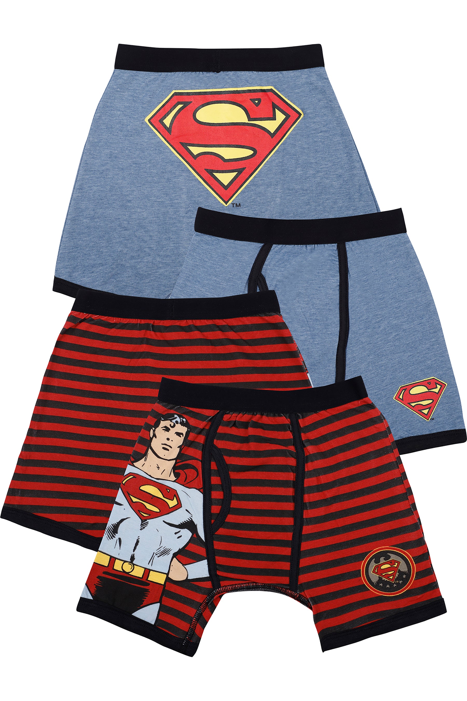 DC Comics Boys' Little Batman 2 Pack Vintage Superman Boxer Brief Unde –  PJammy