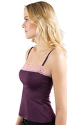 Intimo Womens Microfiber Camisole with Contrast Lace