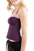 Intimo Womens Microfiber Camisole with Contrast Lace