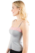 Intimo Womens Microfiber Camisole with Contrast Lace