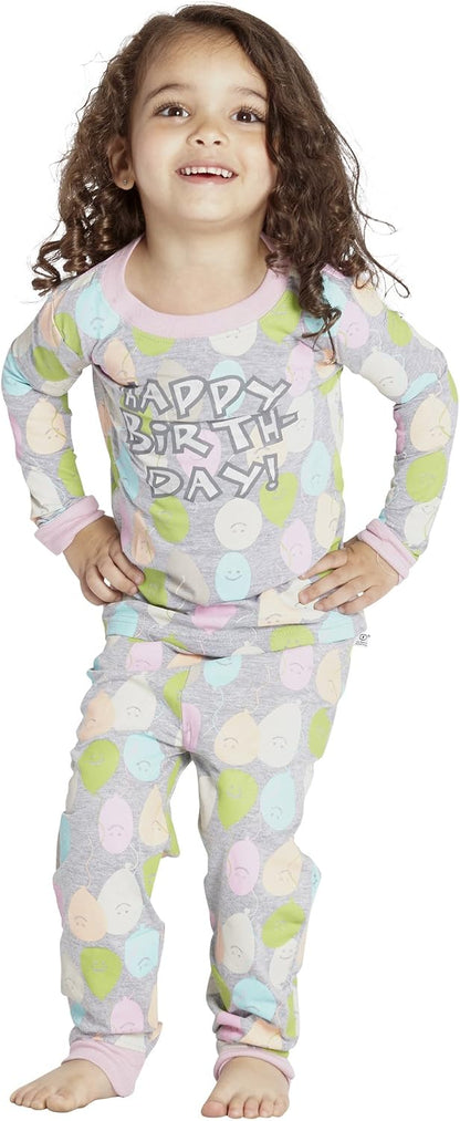 Le Petite Moutin Infant Happy Birthday Cotton Tight Fit Pajama Set