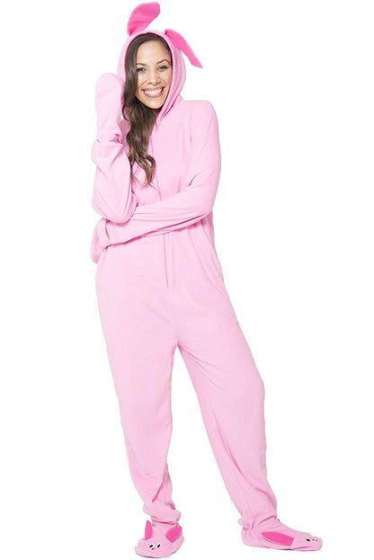 A Christmas Story Womens' One Piece Deranged Bunny Pajama Costume Union Suit Outfit Sleeper