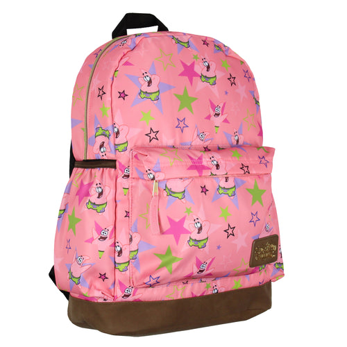 Nickelodeon SpongeBob SquarePants Patrick Star School Travel Backpack With Faux Leather Bottom