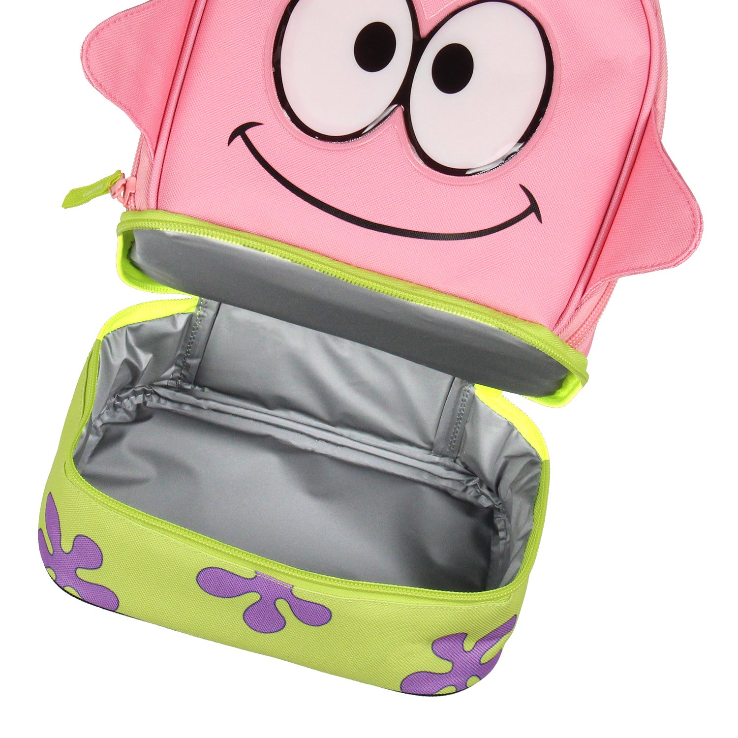Spongebob SquarePants Lunch Box Patrick Star 3D Character Dual Compartment Insulated Lunch Bag Tote