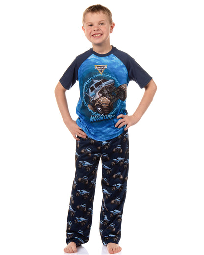 Monster Jam Boys' Megalodon Predator Truck Sleep Pajama Lounge Set