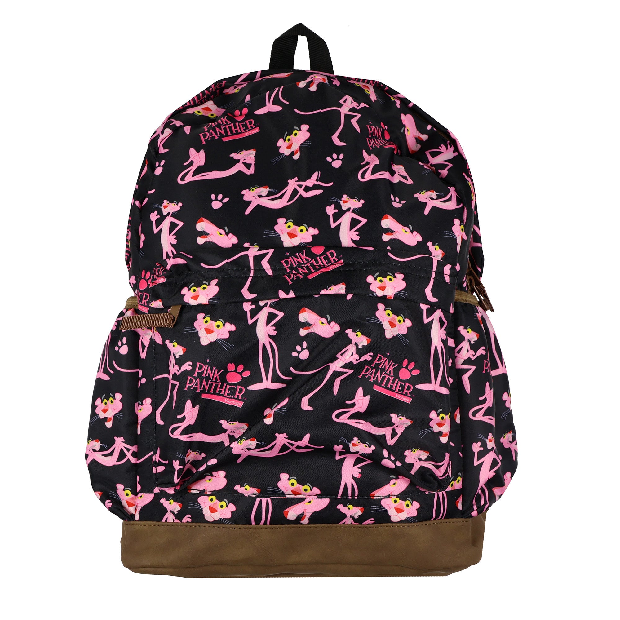 Pink Panther Backpack All-Over Character Design 16" Bag with Adjustable Straps