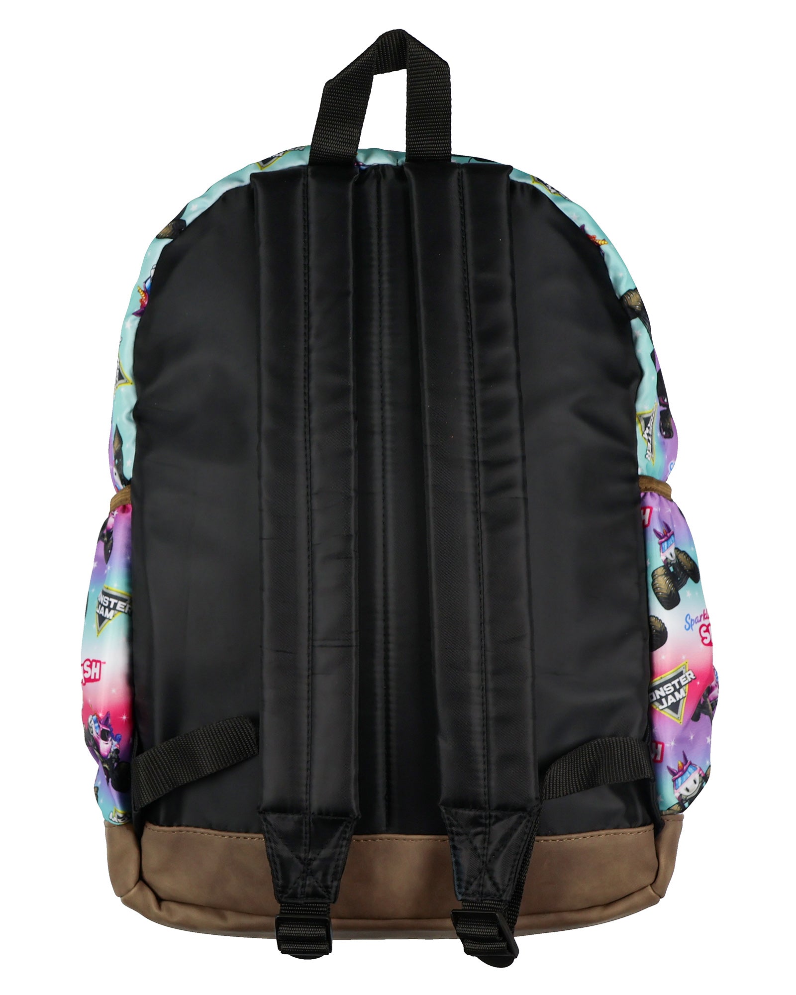 Monster Jam Backpack Sparkle Smash All Over Design 16" Book Bag School