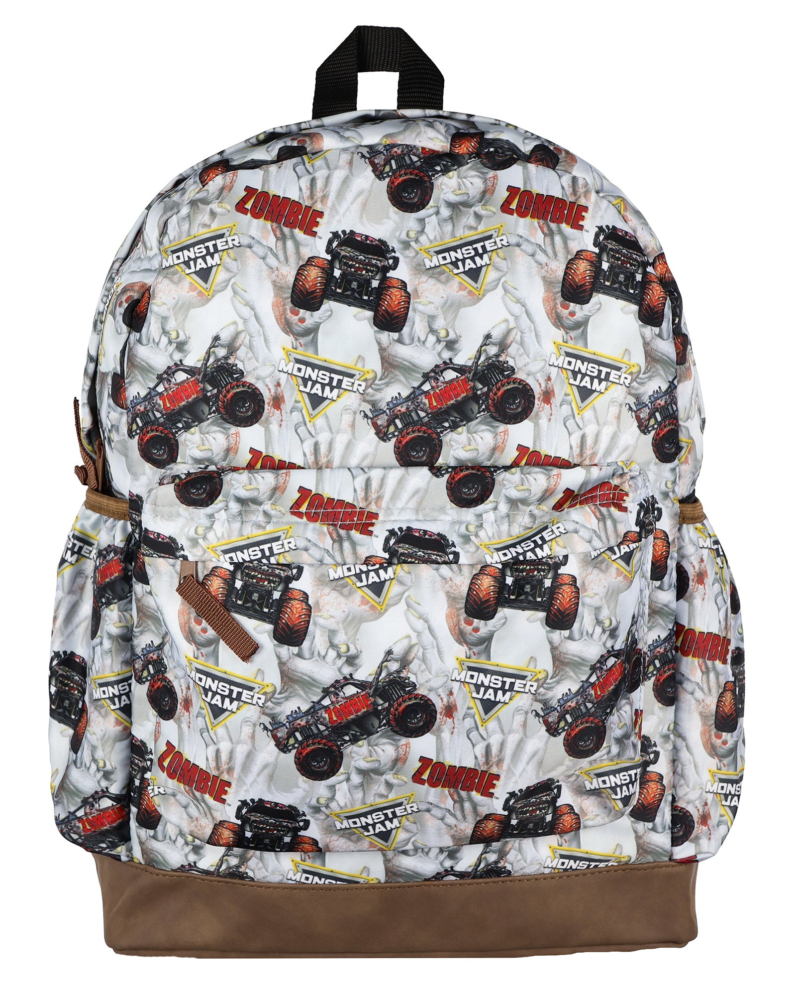 Monster Jam Zombie Backpack All Over Design 16" Book Bag School