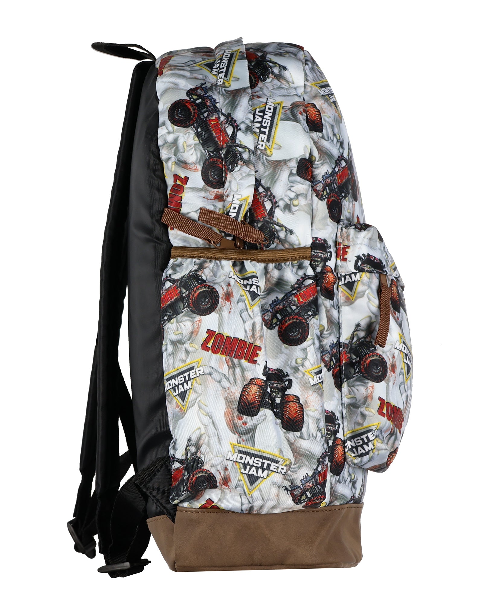 Monster Jam Zombie Backpack All Over Design 16" Book Bag School