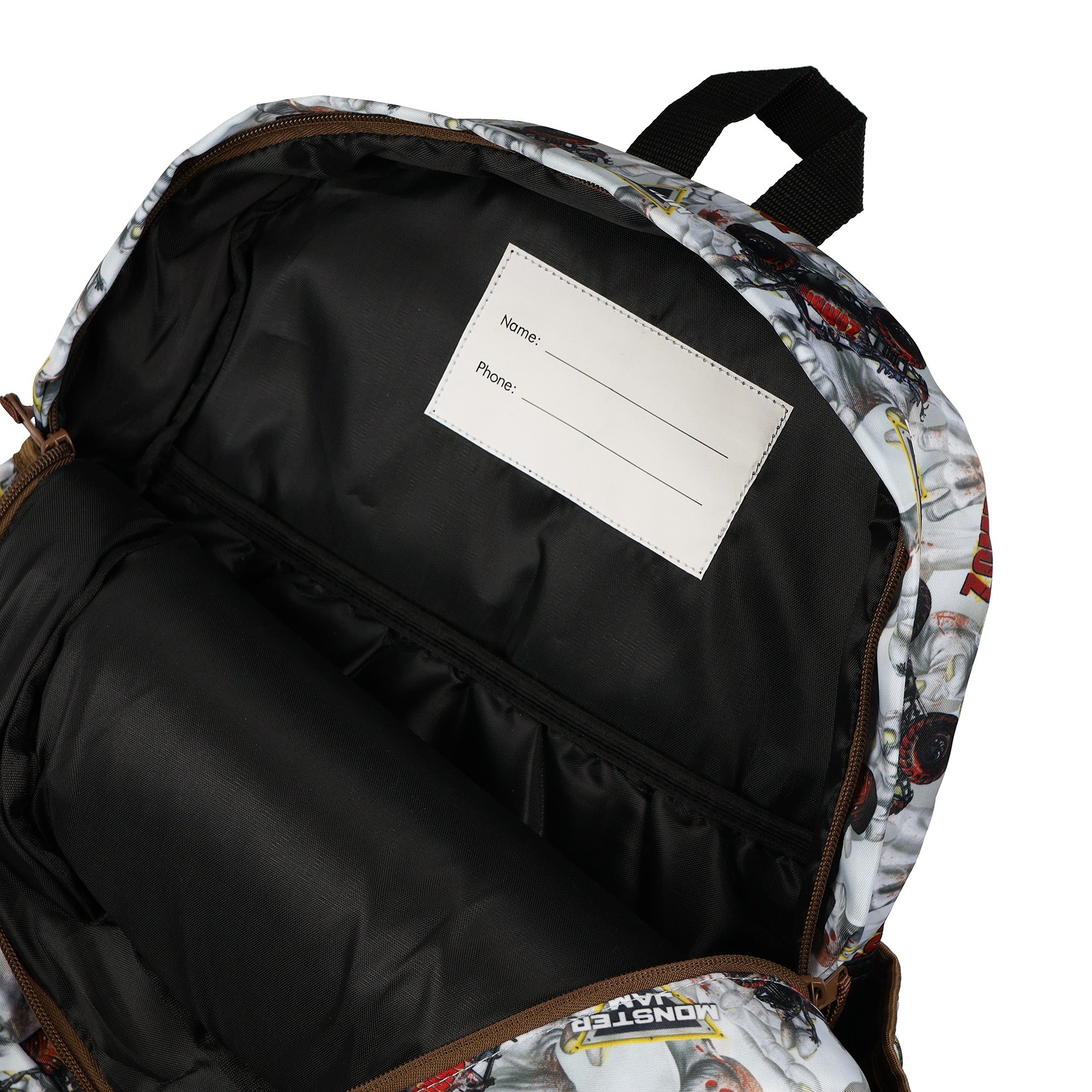 Monster Jam Zombie Backpack All Over Design 16" Book Bag School