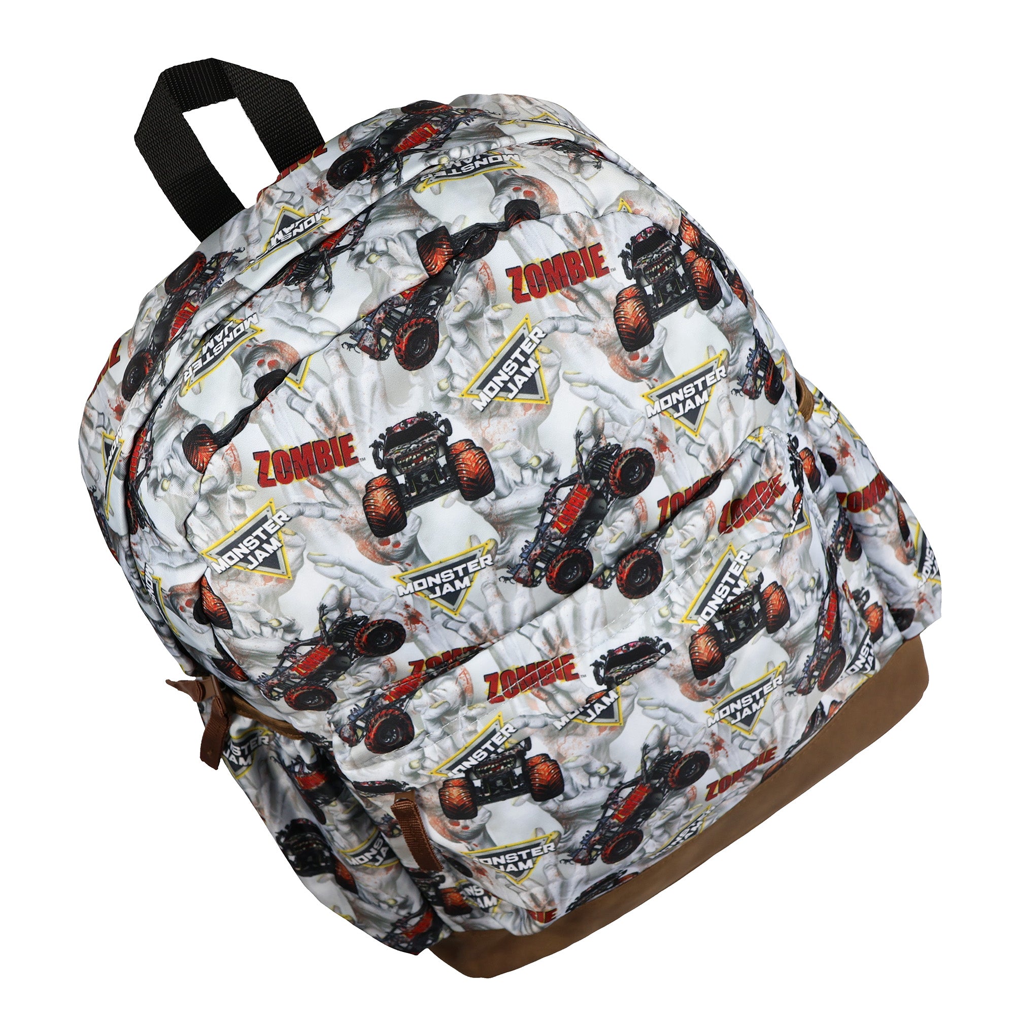 Monster Jam Zombie Backpack All Over Design 16" Book Bag School