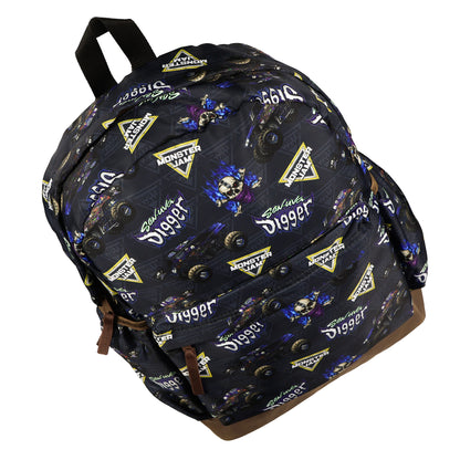 Monster Jam Backpack Allover Son-Uva Digger Print Design 16" Book Bag